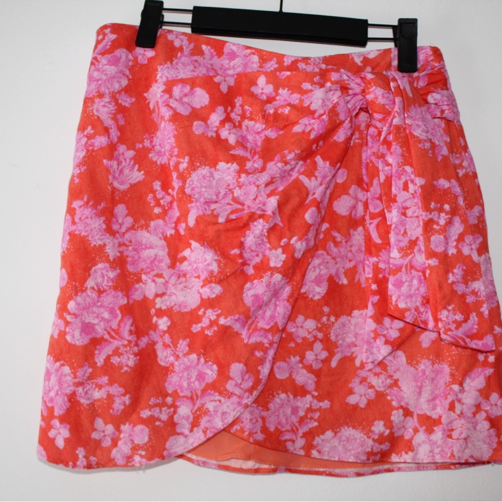 DO+BE Pink and Orange Floral Skirt + Top
